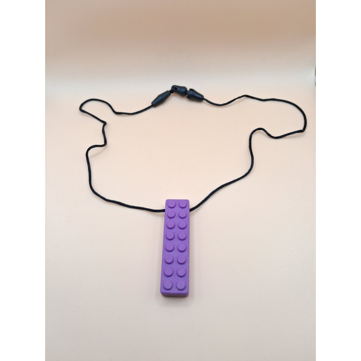 Collier sensoriel à mordiller - Brique