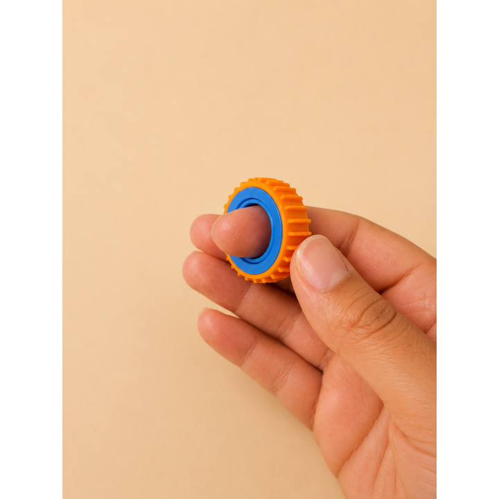 Anneau sensoriel rotatif – Orange Bleu