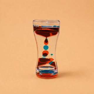 Sablier liquide sensoriel - Rouge Bleu
